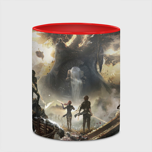 Кружка цветная Экспедиция Clair Obscur expedition 33 / 3D-Белый + красный – фото 2