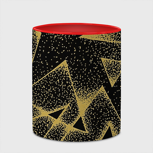 Кружка цветная Triangle yellow with dots / 3D-Белый + красный – фото 2