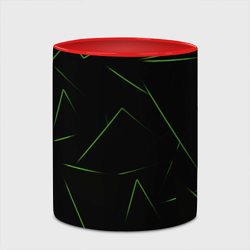 Кружка цветная Color green line / 3D-Белый + красный – фото 2