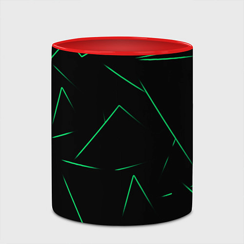 Кружка цветная Color light green line / 3D-Белый + красный – фото 2