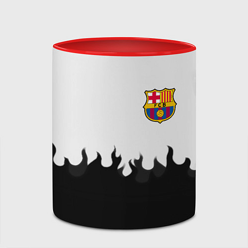 Кружка цветная Barcelona черный огонь / 3D-Белый + красный – фото 2