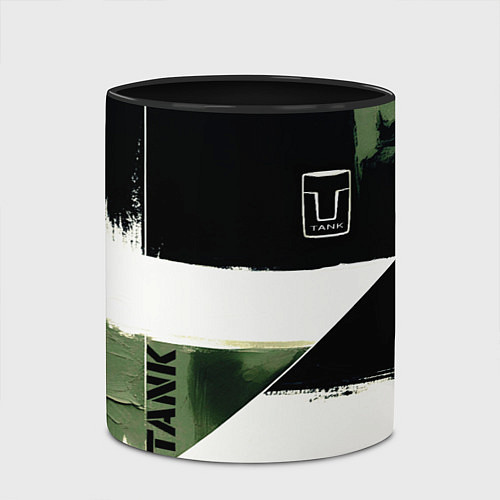 Кружка цветная Tank логотип машины / 3D-Белый + черный – фото 2
