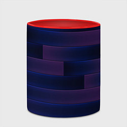 Кружка 3D Color blue square, цвет: 3D-белый + красный — фото 2