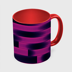 Кружка 3D Color pink square, цвет: 3D-белый + красный