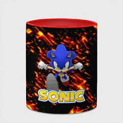 Кружка 3D Sonic огенная текстура, цвет: 3D-белый + красный — фото 2