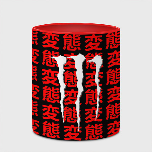 Кружка цветная Monster energy japan / 3D-Белый + красный – фото 2