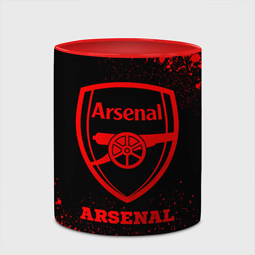 Кружка цветная Arsenal - red gradient / 3D-Белый + красный – фото 2