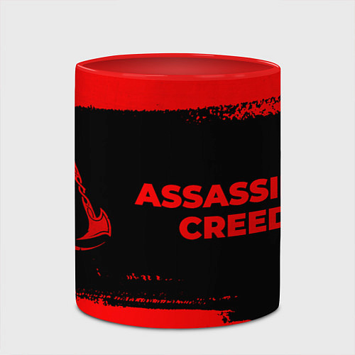 Кружка цветная Assassins Creed - red gradient по-горизонтали / 3D-Белый + красный – фото 2