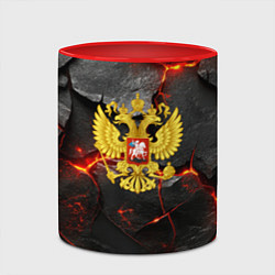Кружка 3D Герб России на фоне объемных плит, цвет: 3D-белый + красный — фото 2