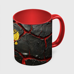 Кружка 3D Герб России черные плиты, цвет: 3D-белый + красный