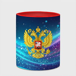 Кружка 3D Герб России - блестящий сине-фиолетовый фон, цвет: 3D-белый + красный — фото 2