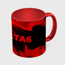 Кружка 3D GTA6 - red gradient по-горизонтали, цвет: 3D-белый + красный