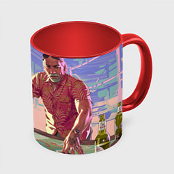 Кружка 3D Брайан Хедер Gta 6, цвет: 3D-белый + красный
