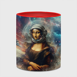 Кружка 3D Мона Лиза в открытом космосе - нейроарт, цвет: 3D-белый + красный — фото 2