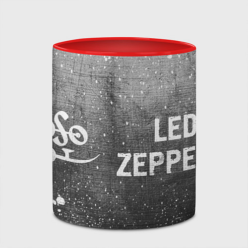 Кружка цветная Led Zeppelin - grey gradient по-горизонтали / 3D-Белый + красный – фото 2