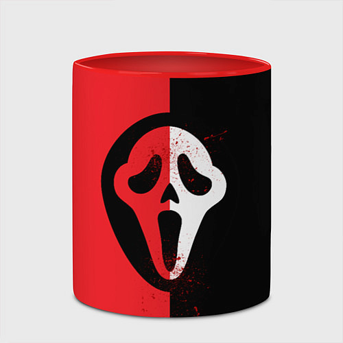 Кружка цветная Маска крик / 3D-Белый + красный – фото 2
