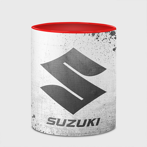 Кружка цветная Suzuki - white gradient / 3D-Белый + красный – фото 2