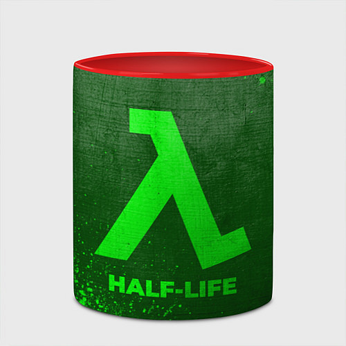 Кружка цветная Half-Life - green gradient / 3D-Белый + красный – фото 2