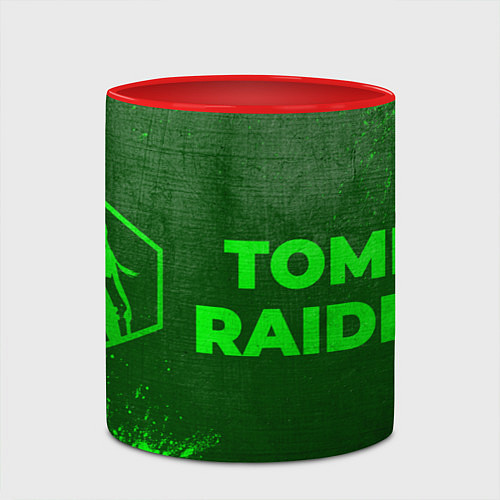 Кружка цветная Tomb Raider - green gradient по-горизонтали / 3D-Белый + красный – фото 2