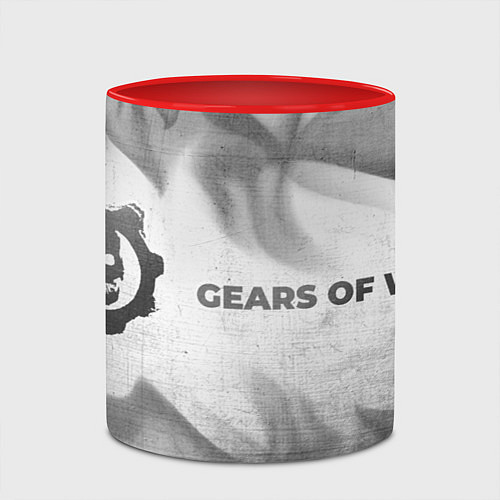 Кружка цветная Gears of War - white gradient по-горизонтали / 3D-Белый + красный – фото 2