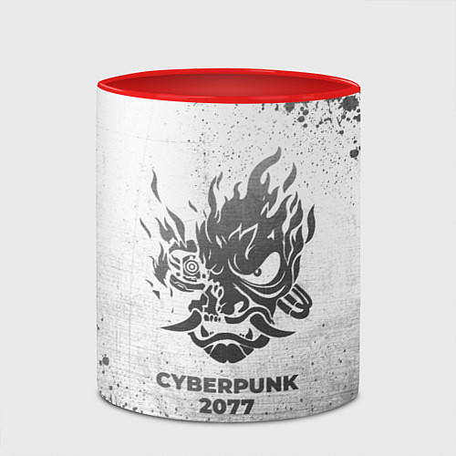 Кружка цветная Cyberpunk 2077 - white gradient / 3D-Белый + красный – фото 2