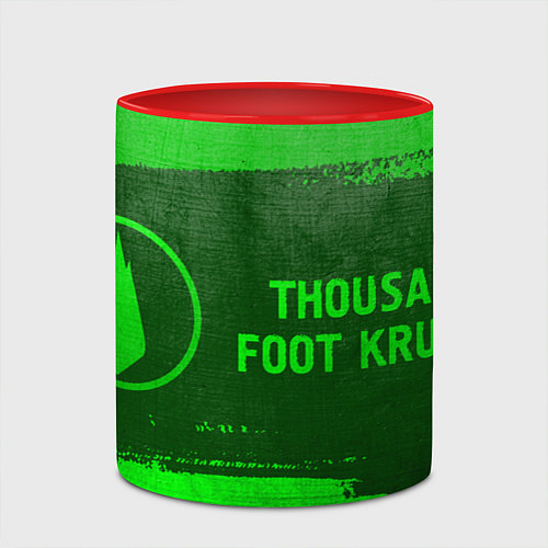 Кружка цветная Thousand Foot Krutch - green gradient по-горизонта / 3D-Белый + красный – фото 2