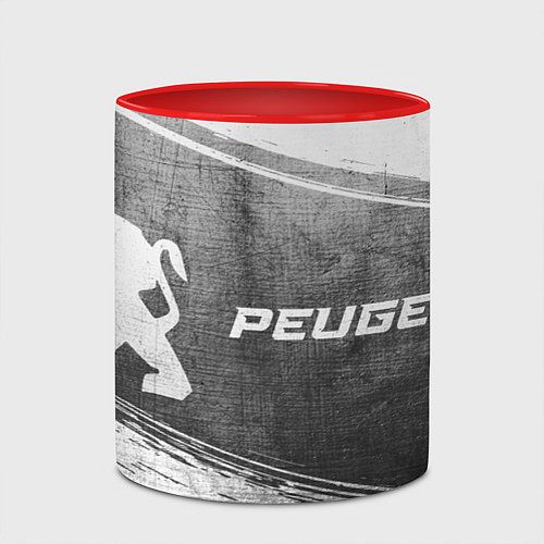 Кружка цветная Peugeot - grey gradient по-горизонтали / 3D-Белый + красный – фото 2