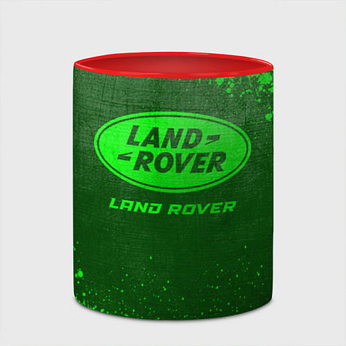 Кружка цветная Land Rover - green gradient / 3D-Белый + красный – фото 2