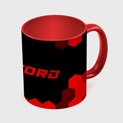 Кружка 3D Ford - red gradient по-горизонтали, цвет: 3D-белый + красный