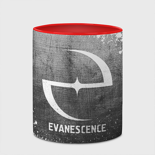 Кружка цветная Evanescence - grey gradient / 3D-Белый + красный – фото 2