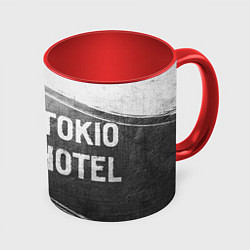 Кружка 3D Tokio Hotel - grey gradient по-горизонтали, цвет: 3D-белый + красный