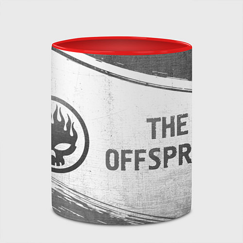 Кружка цветная The Offspring - white gradient по-горизонтали / 3D-Белый + красный – фото 2