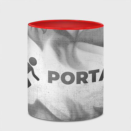 Кружка цветная Portal - white gradient по-горизонтали / 3D-Белый + красный – фото 2