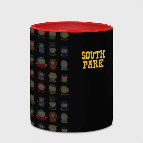 Кружка цветная South park half pattern / 3D-Белый + красный – фото 2