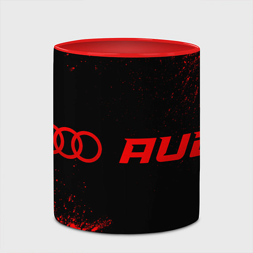 Кружка цветная Audi - red gradient по-горизонтали / 3D-Белый + красный – фото 2