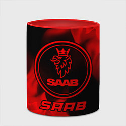 Кружка 3D Saab - red gradient, цвет: 3D-белый + красный — фото 2