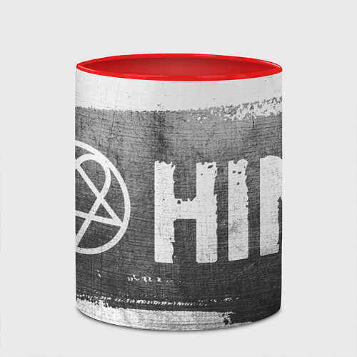 Кружка цветная HIM - grey gradient по-горизонтали / 3D-Белый + красный – фото 2
