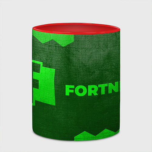 Кружка цветная Fortnite - green gradient по-горизонтали / 3D-Белый + красный – фото 2