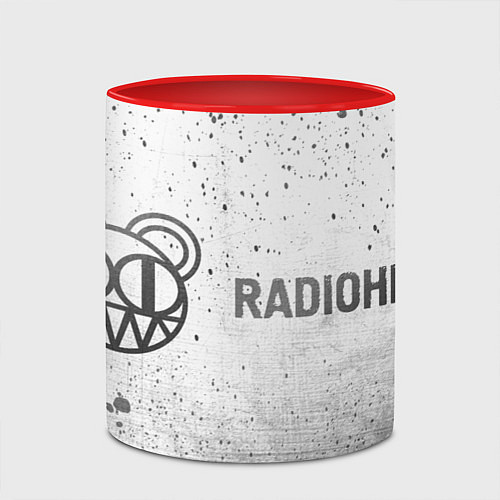 Кружка цветная Radiohead - white gradient по-горизонтали / 3D-Белый + красный – фото 2