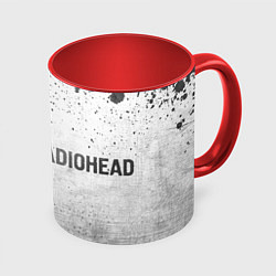 Кружка 3D Radiohead - white gradient по-горизонтали, цвет: 3D-белый + красный
