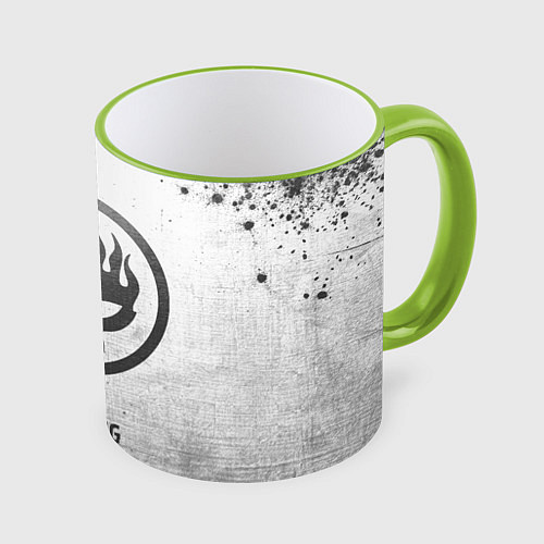 Кружка цветная The Offspring - white gradient / 3D-Светло-зеленый кант – фото 1