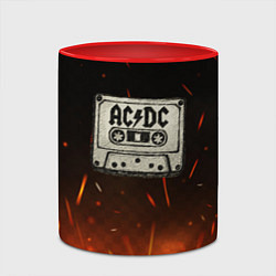 Кружка 3D ACDC лого на кассете, цвет: 3D-белый + красный — фото 2