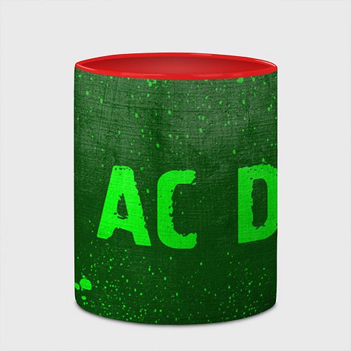 Кружка цветная AC DC - green gradient по-горизонтали / 3D-Белый + красный – фото 2