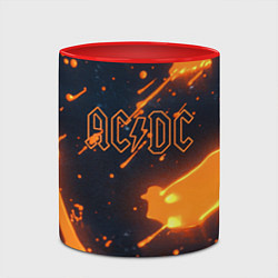 Кружка 3D ACDC оранжевый логотип, цвет: 3D-белый + красный — фото 2
