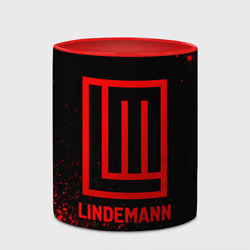 Кружка цветная Lindemann - red gradient / 3D-Белый + красный – фото 2