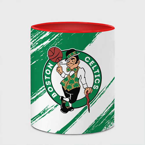 Кружка цветная Boston Celtics white and green / 3D-Белый + красный – фото 2