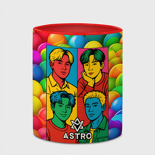 Кружка цветная Astro радужный портрет группы / 3D-Белый + красный – фото 2