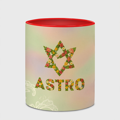 Кружка цветная Логотип Astro цветочный / 3D-Белый + красный – фото 2