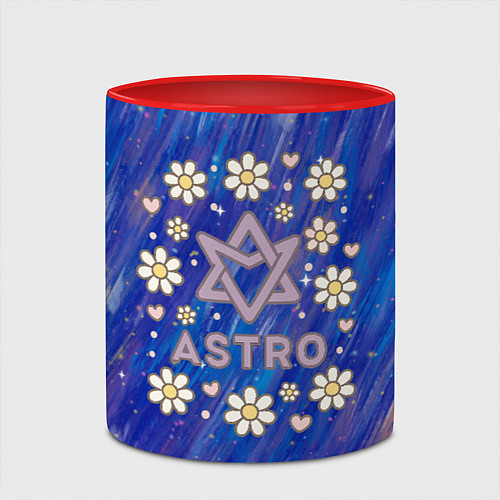 Кружка цветная Astro логотип из ромашек / 3D-Белый + красный – фото 2