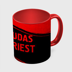 Кружка 3D Judas Priest - red gradient по-горизонтали, цвет: 3D-белый + красный